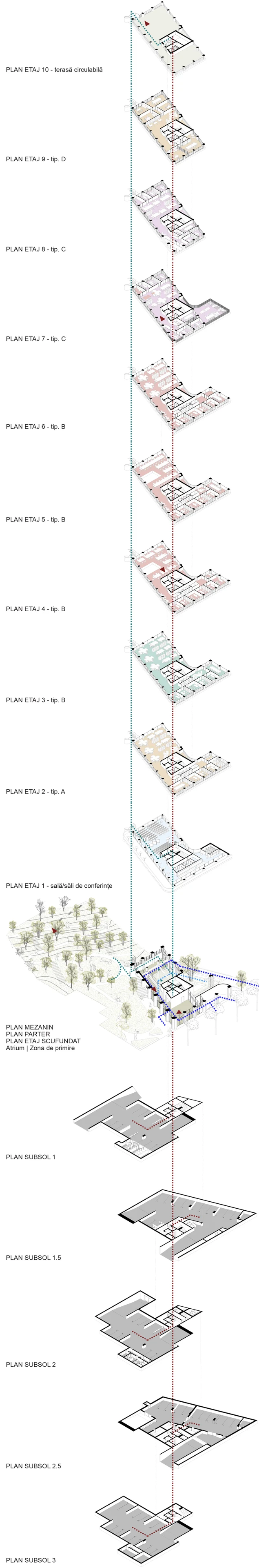 Exploded axonometric