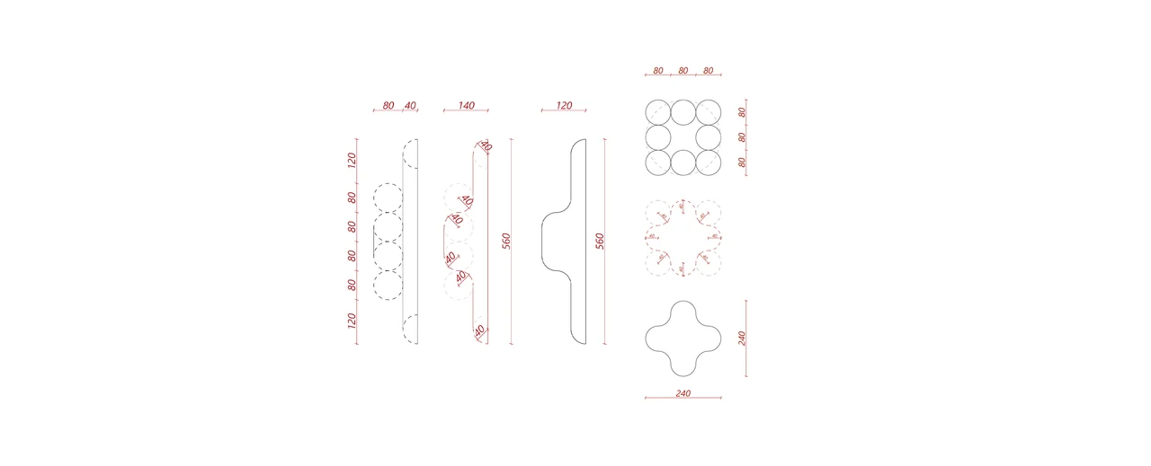Pink furniture handle geometry